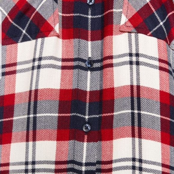 Zara plaid embellished buttondown shirt size small - Picture 4 of 6